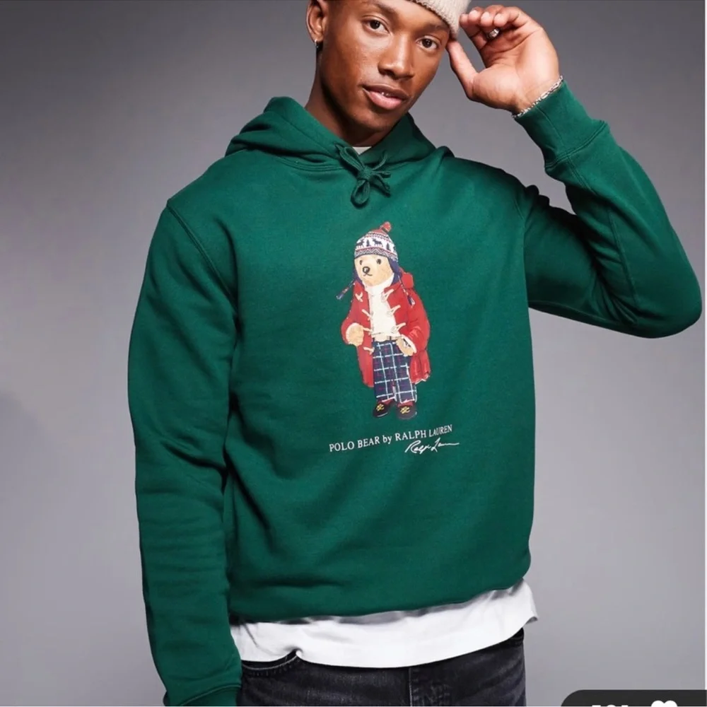 POLO RALPH LAUREN MEN’S WINTER POLO BEAR HOODIE GREEN NWT M